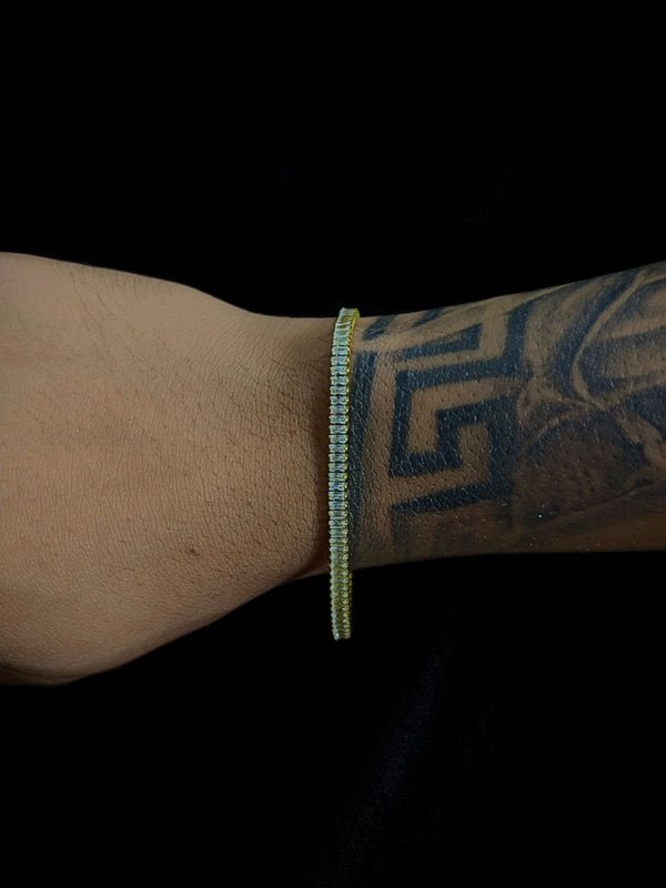 Pulseira Masculina Cravejada - Moeda