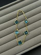 Pulseira Trevo - Azul Cristal