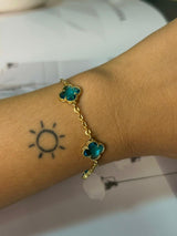 Pulseira Trevo - Azul Cristal