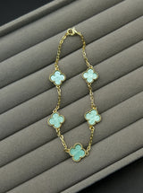 Pulseira Trevo - Azul Claro