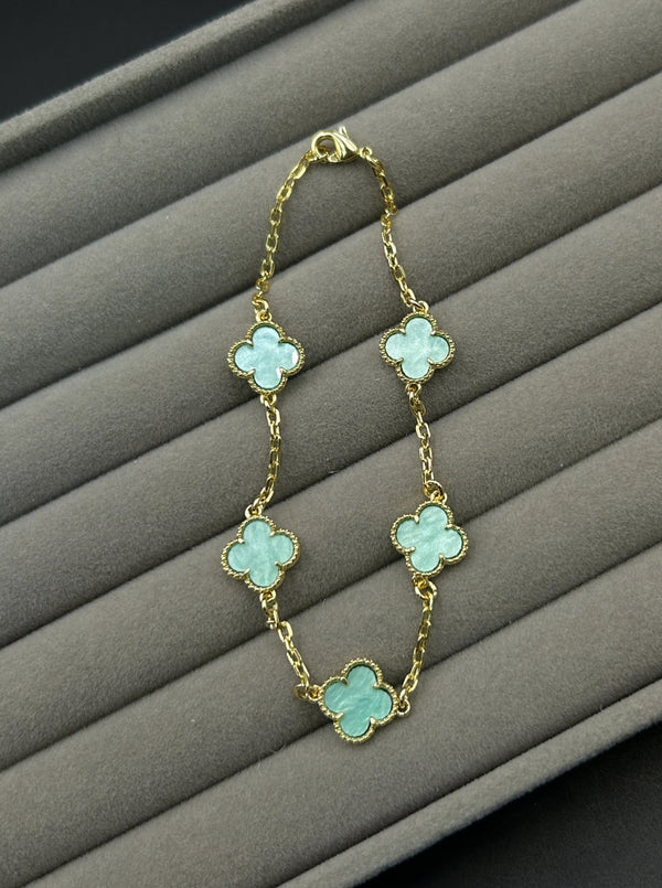 Pulseira Trevo - Azul Claro