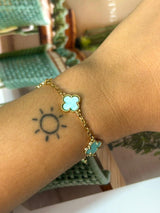 Pulseira Trevo - Azul Claro