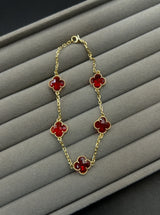 Pulseira Trevo - Vermelho Cristal